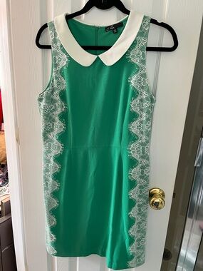 c luce green dress Miss Circle Women Ulissa Light Green Square Neck Jacquard Textured High Slit Maxi Dress main image 1